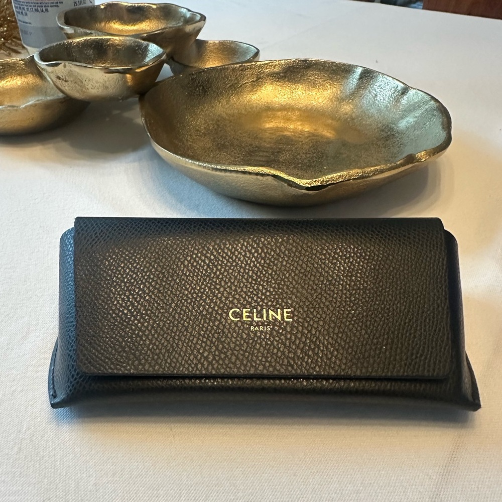 Celine Black Leather sunglasses case